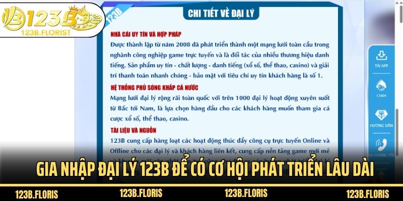 Gia nhập đại lý 123B để có cơ hội phát triển lâu dài